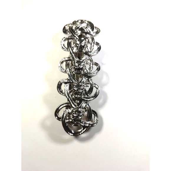 Barrette Tension Hair Clip Silver Tone Weavers Knots Sailors Beach Ocean... - Picture 3 of 5